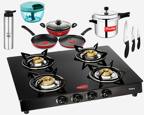 Pigeon 4 Burner Gas Stove Combi